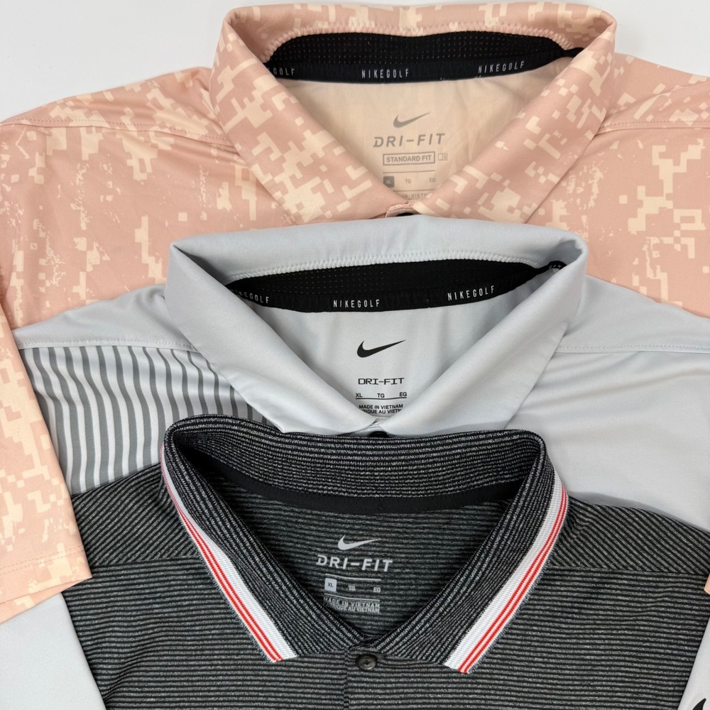 Nike Golf Dri-FIT Polo Shirt Bundle Mens XL Bethpage Black Grande Vista Camo 3pk - Picture 2 of 8